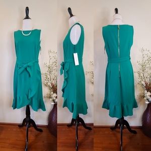Calvin Klein Green High Low Dress Size 8